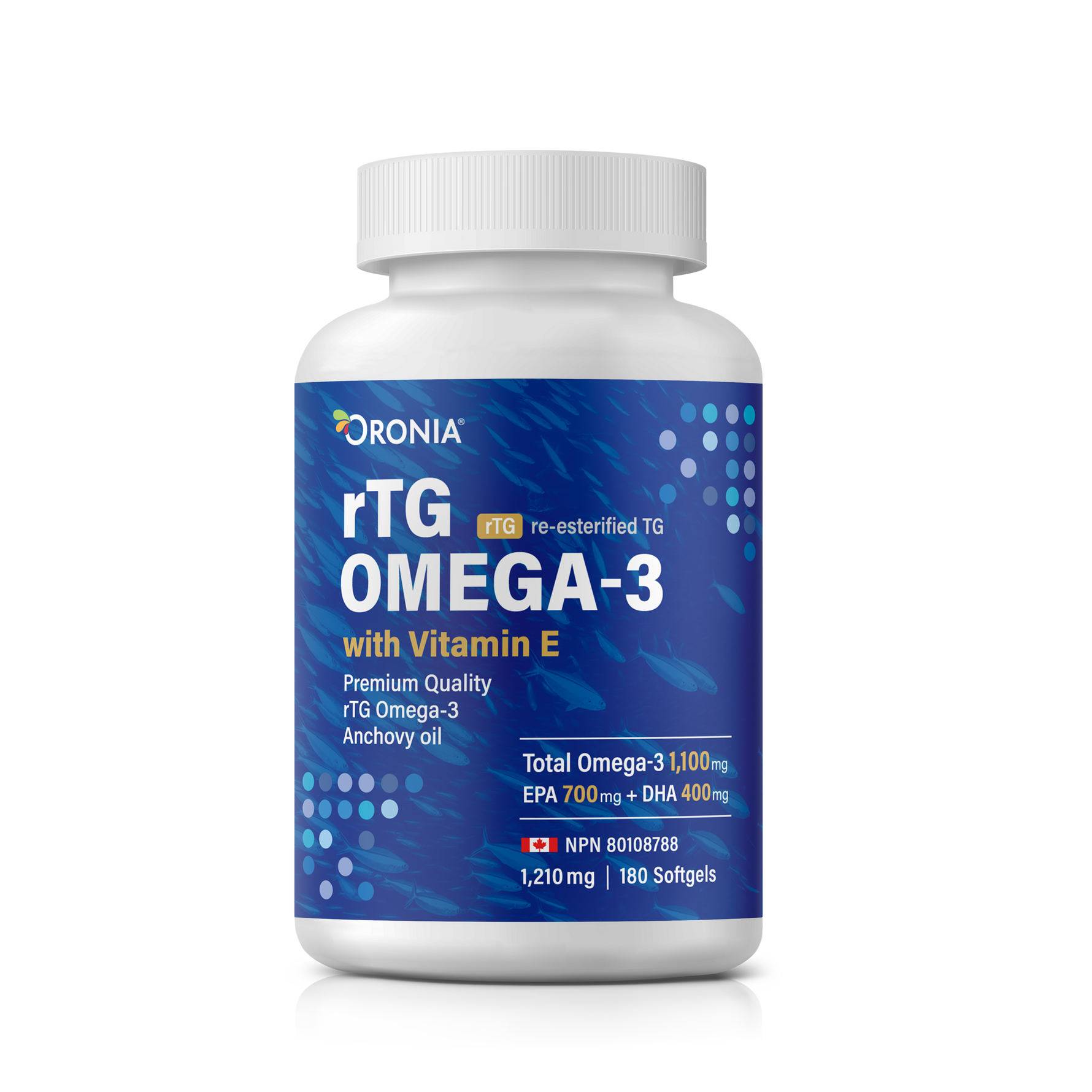 Oronia rTG Omega-3 (1,210mg) with Vitamin E: Premium Heart, Brain & Joint Support