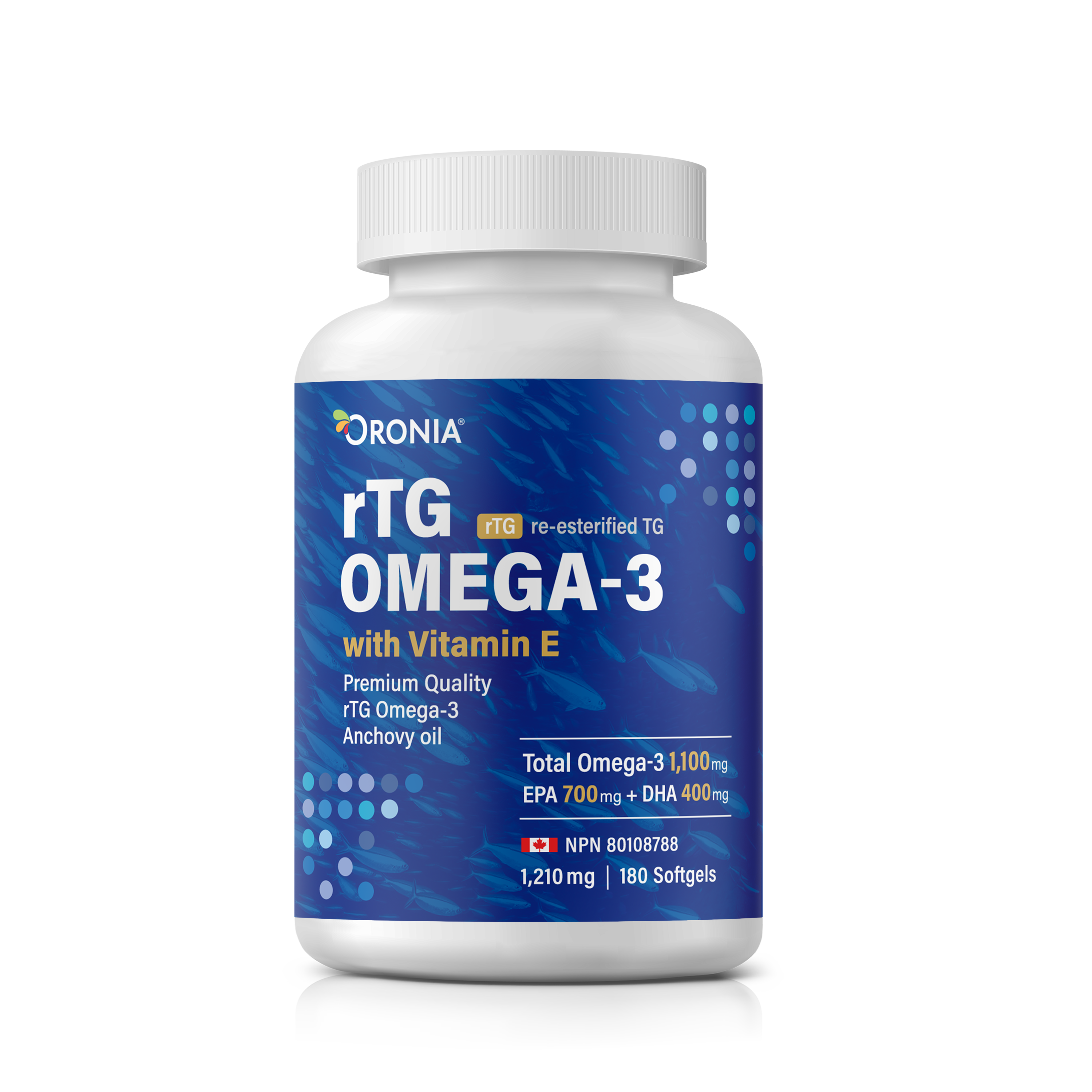 Oronia rTG Omega-3 (1,210mg) with Vitamin E: Premium Heart, Brain & Joint Support
