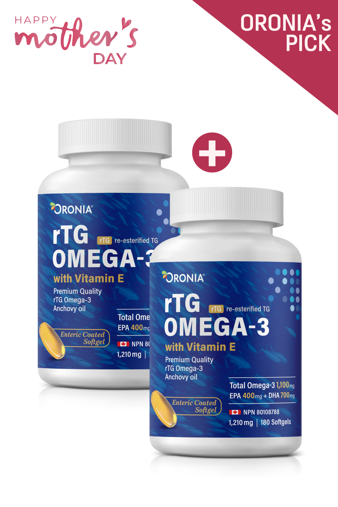 rTG Omega-3 with Vitamin E_enteric coated 2 Pack